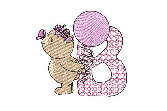 B Girl Teddy: A Hand-Drawn Alphabet Set for Boutique Apparel