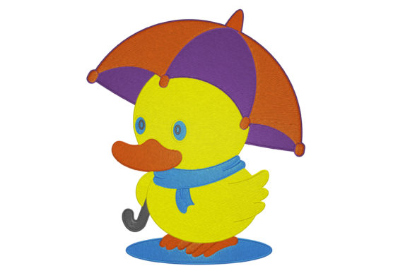 Duck in the Rain: A Sweet Embroidery Design for Handmade Gifts