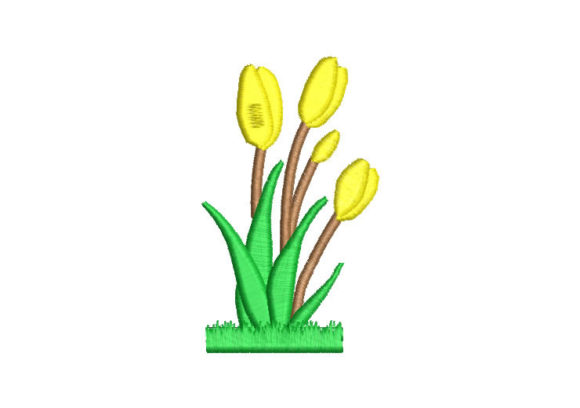 Flowers Tulips Embroidery Design for Handmade Gifts