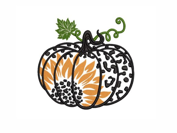 Leopard Pumpkin: A Bold Fall Embroidery Design for Gifts