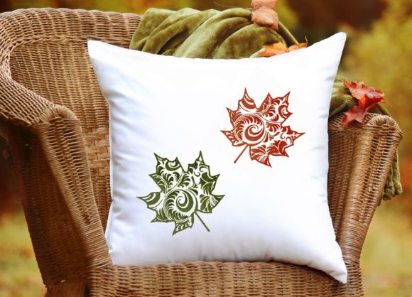 Maple Leaf Curly Embroidery Design
