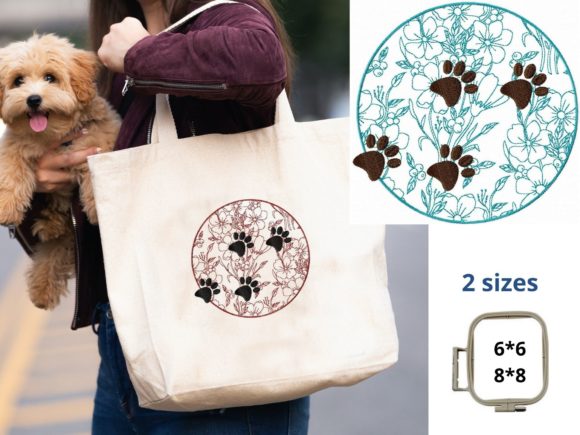 Paw Print Floral Circle: Craft Fair Embroidery Review