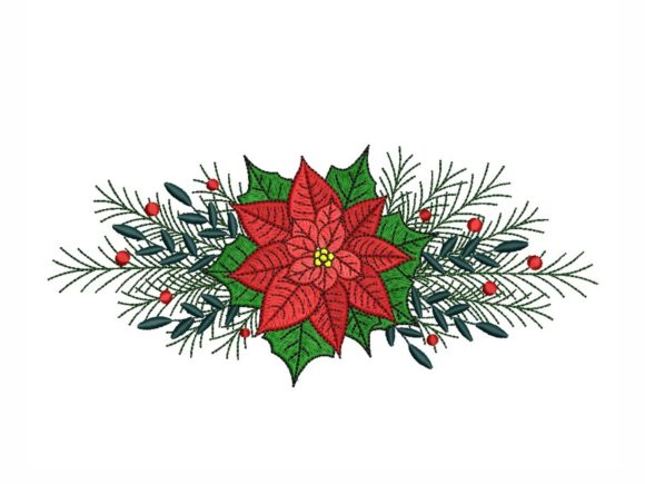 Poinsettia Embroidery Design Review for Craft Fair Sellers